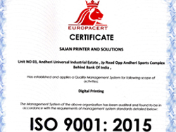 Sajan printer ISO certificate